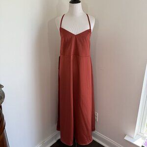 Azazie Dress New Bridesmaid Prom Wedding Party Rust Burnt Orange Spaghetti Strap